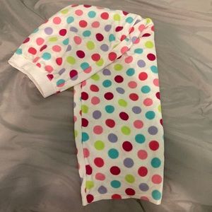Cute rainbow spotted pj pants. Very comfortable and warm
